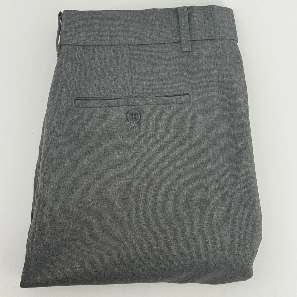 Levis Action Slacks Mens 33x30 Gray Vintage Polyester Straight Leg Dress Pants